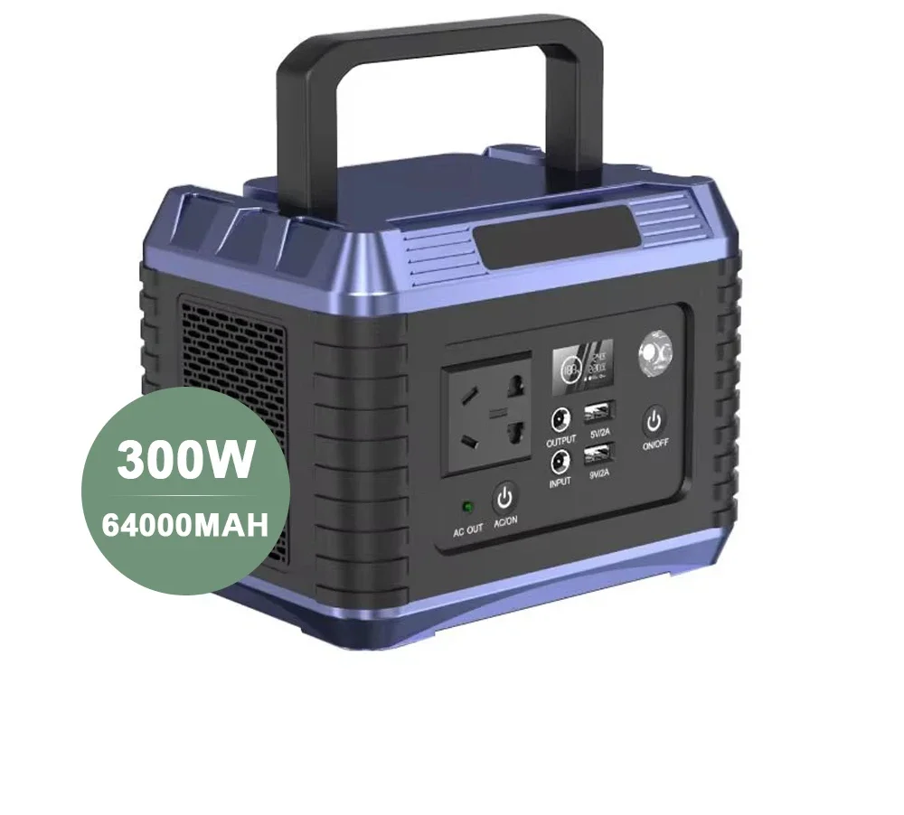 300 Watts Portable Power Station Solar Generator Modified Wave System External Battery Flashlight Remote Control-Car Backup Pack