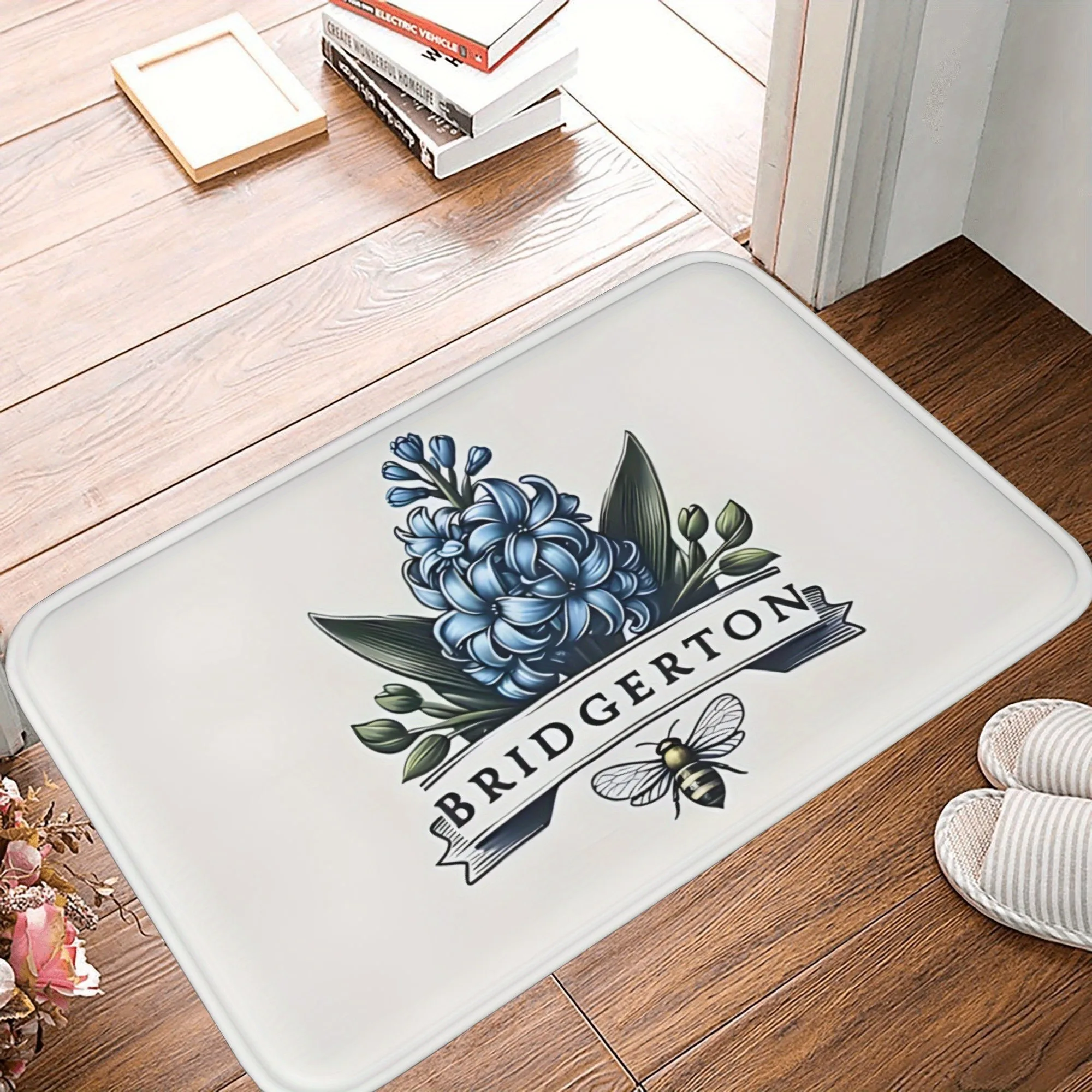 

1PC Regency Botanical Elegance Kitchen Rug Non-Slip Door Mat Pop design Bathroom Rug Bath Mat Carpet for Home Sink Laundry Decor