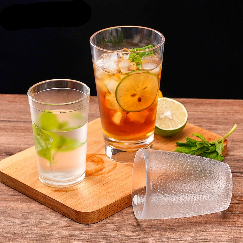 Acrylic Transparent Restaurant Beer Cups Thickened Anti-scalding Tea Mugs Multi-size Handy Water Glass Kitchen Drinkware Tools