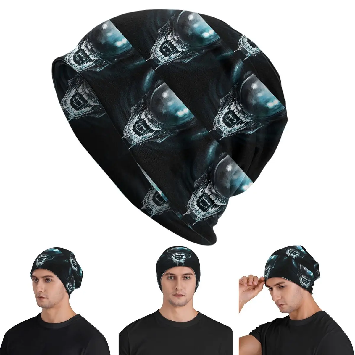 Xenomorph Alien Warm Knitted Cap Hip Hop Bonnet Hat Autumn Winter Outdoor Beanies Hats for Unisex Adult