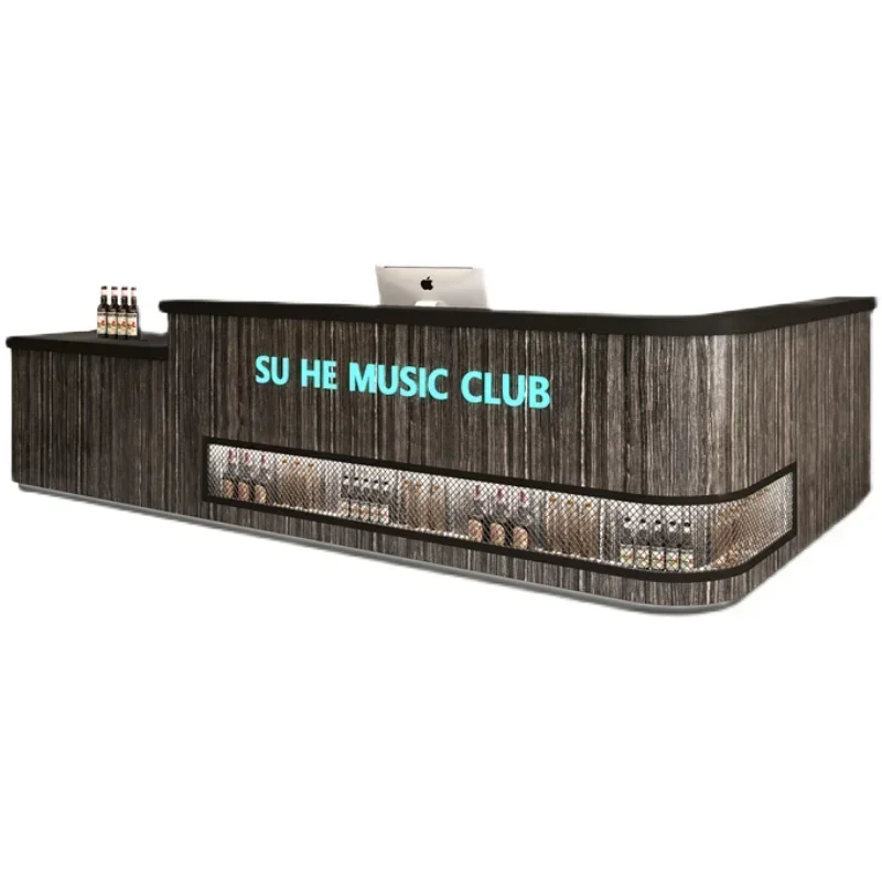 Luxury Illuminated Reception Desks Checkout Counter Glamour Unique Reception Desks Mdf Beautyo Mostrador Commercial Furniture