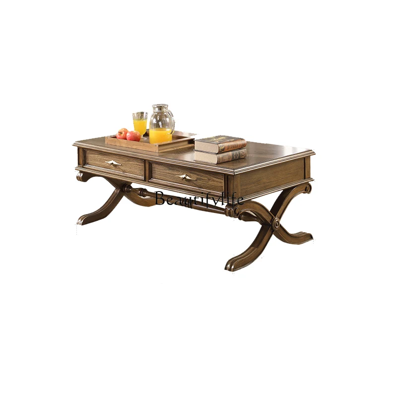 

American-Style Solid Wood Coffee Table Small Apartment Living Room Home Tea Table