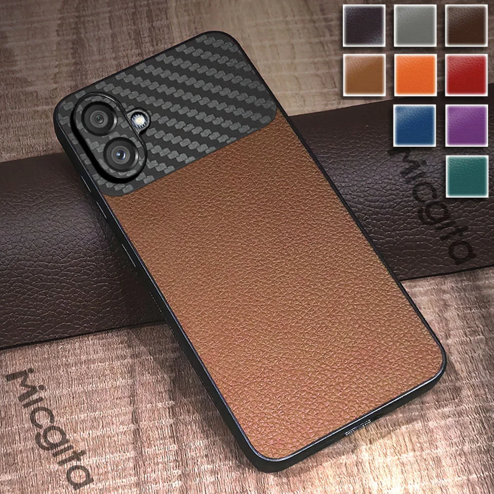Leather Case For Samsung Galaxy A04 A04s Carbon Fiber Acrylic Splicing Cover For Samsung A04 Case