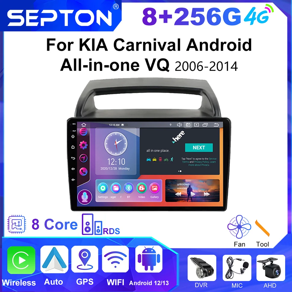 SEPTON Android Car Radio 2Din CarPlay Autoradio for KIA Carnival Android All-in-one VQ 2006 - 2014 Multimedia Player Stereo GPS