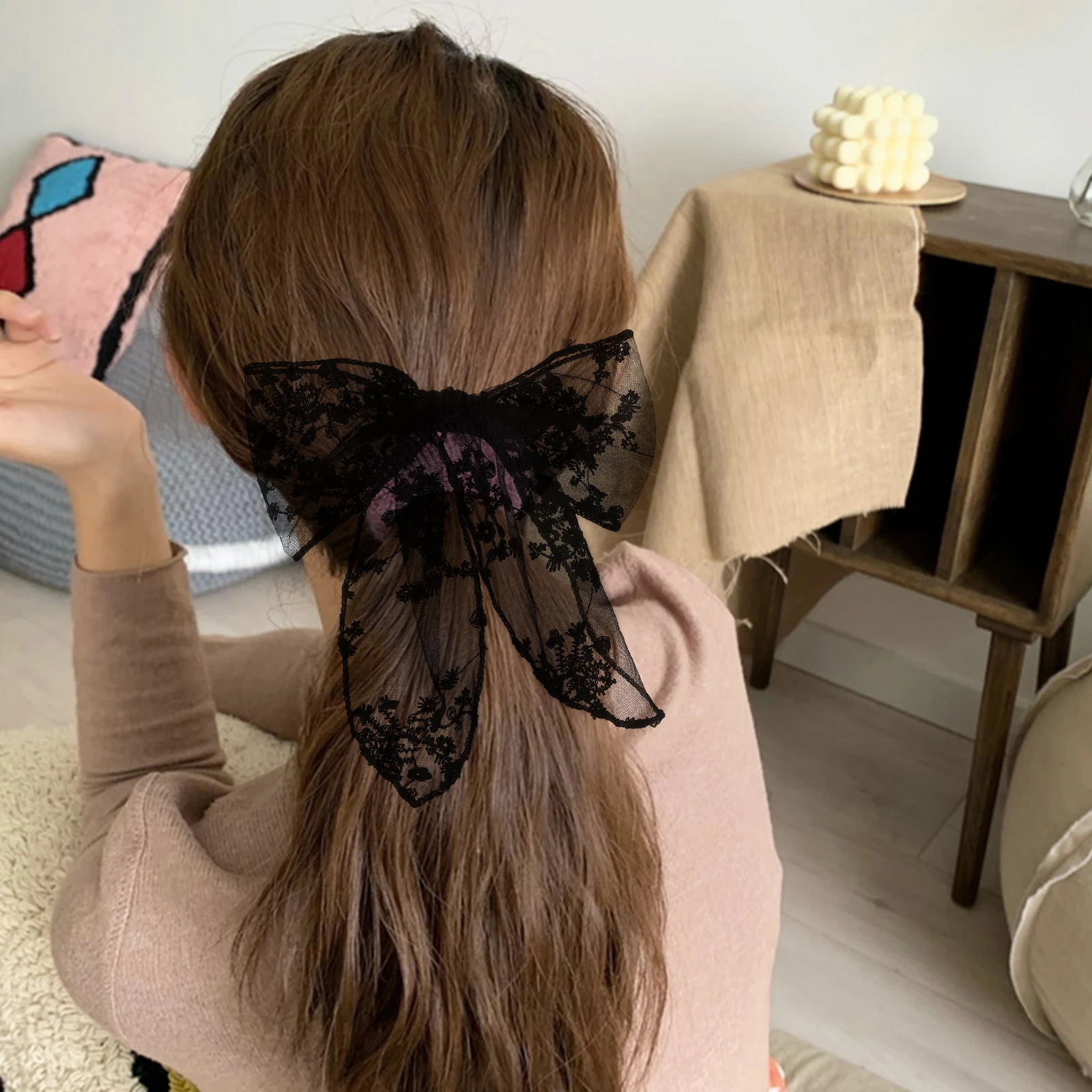 

2 Pcs Lace Hairpin Bow Barrette Big Bowknot Barrettes Small and Fresh Large Clip Clips