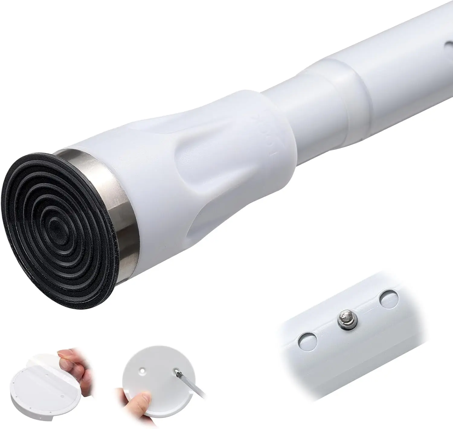 

Adjustable Heavy Duty Black Shower Curtain Rod, No Drill Tension Mount for Windows Bathroom Closet, 42-115 Inch