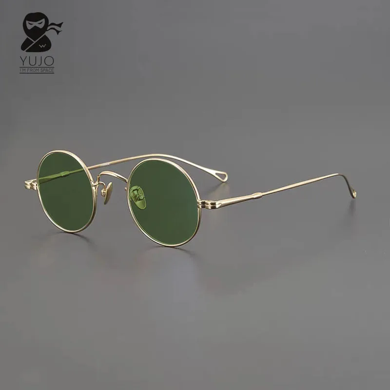 

Круглые поляризационные солнцезащитные очки UV400, легкие антибликовые очки из чистого титана для мужчин и женщин, классические винтажные очки