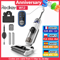 Redkey W12 Wireless Wet Dry Vacuum Cleaner Multi-Surface Smart Cordless Mop Floor Washer Handheld Household Self-Cleaning