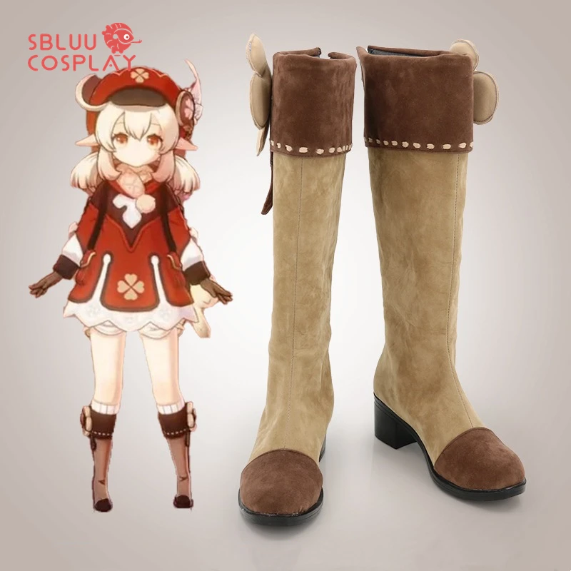 Genshin Impact Klee Cosplay Boots Shoes Leather Shoes Cosplay Accessories Halloween Party Shoes