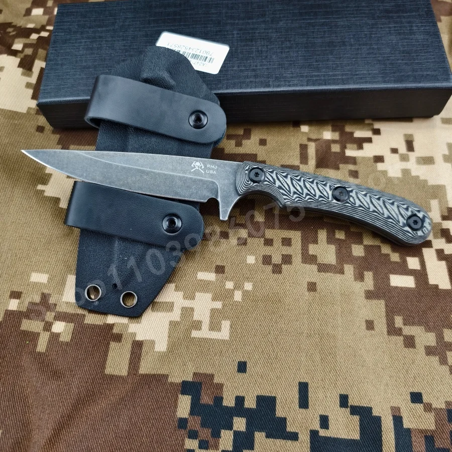 MRJ Portable Fixed Blade Knife with 7Cr13Mov Blade and G10 Anti-Slip Handle It Is Perfect for Camping Fishing Survival