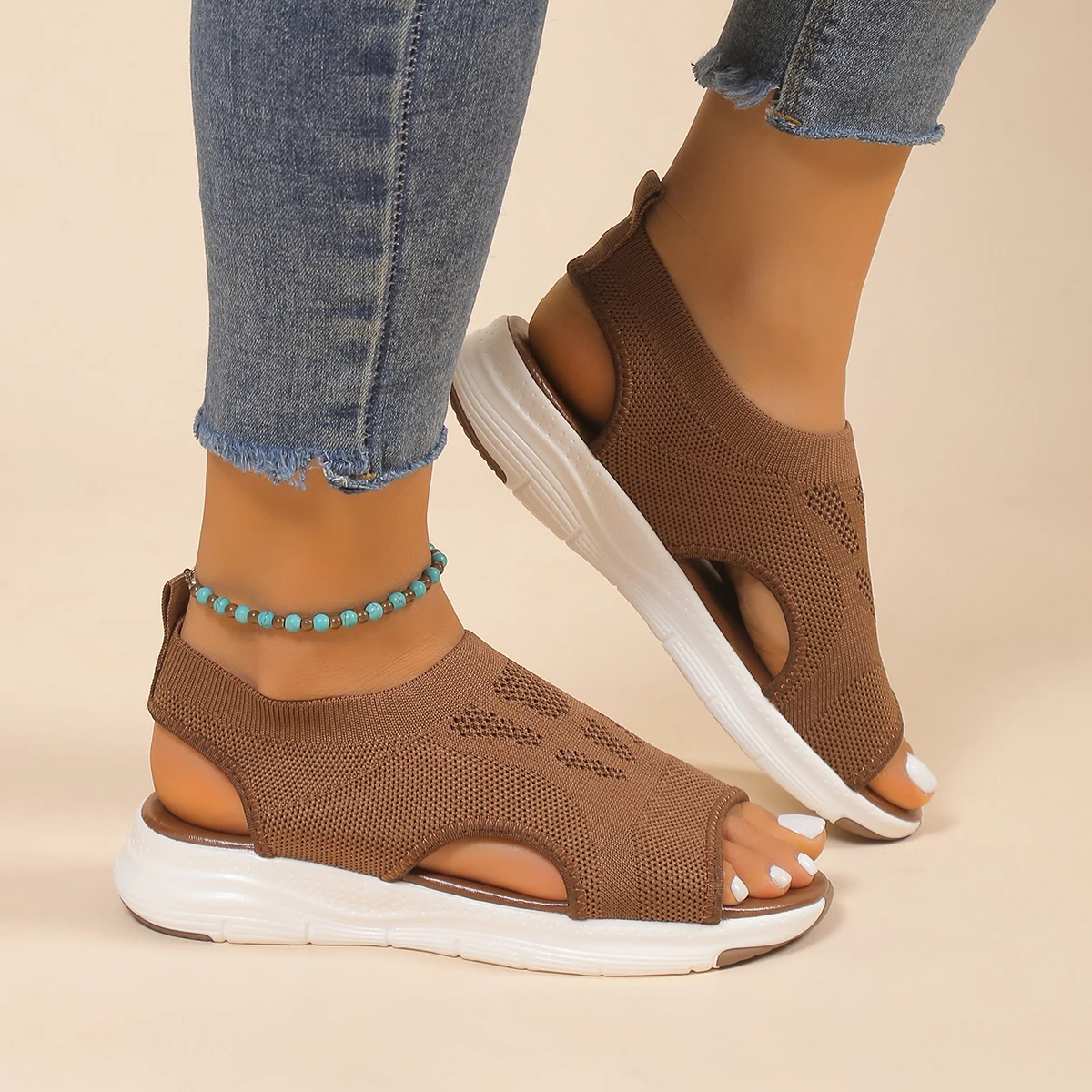 Plus Size Women\'s Shoes Summer 2023 Comfort Casual Sport Sandals Women Beach Wedge Sandals Women Platform Sandals Roman Sandals