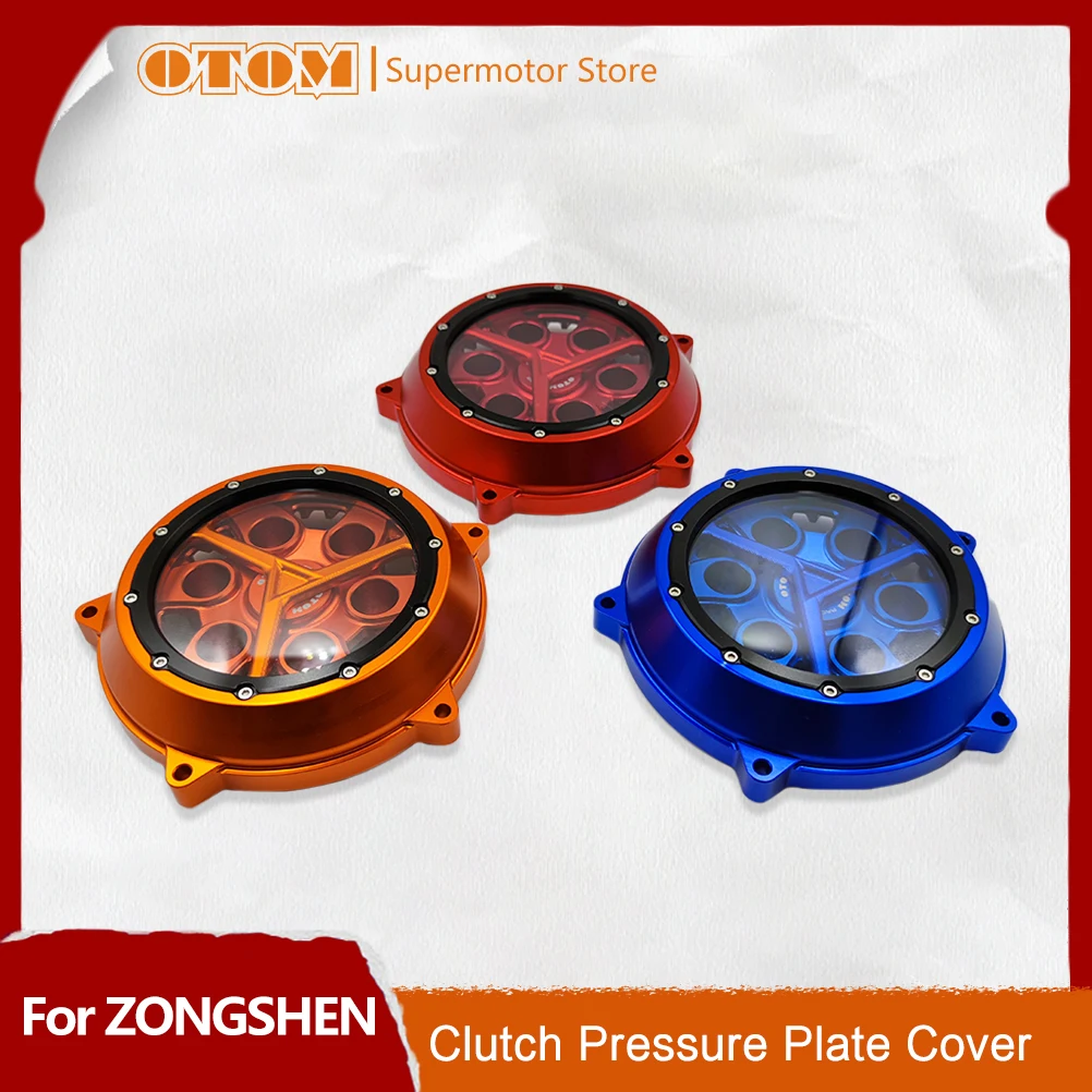 OTOM Motorcycle Transparent Clutch Cover Clutch Hub Gland CNC Protector Guard ForZONGSHEN NC250 NC300 NC450 KAYO KEWS SHR BEIHAI