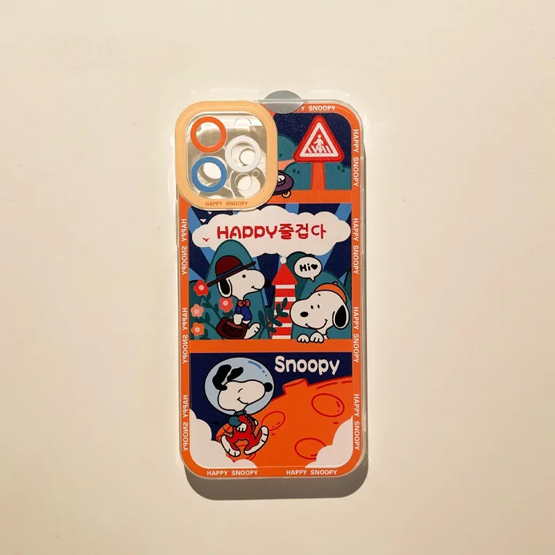 Fundas de teléfono para Samsung Galaxy A16 A56 A55 A15 A54 5G A35 A25 A36 A26 S25 S24 Ultra S23 FE S21 S22 Plus funda transparente Snoopy Y2K