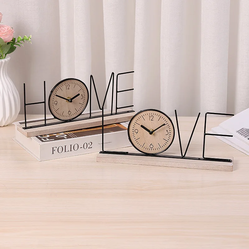 Minimalist Alphabet Wall Clock Creative Decor for Living Room Bedroom Office Desk Student Study Table