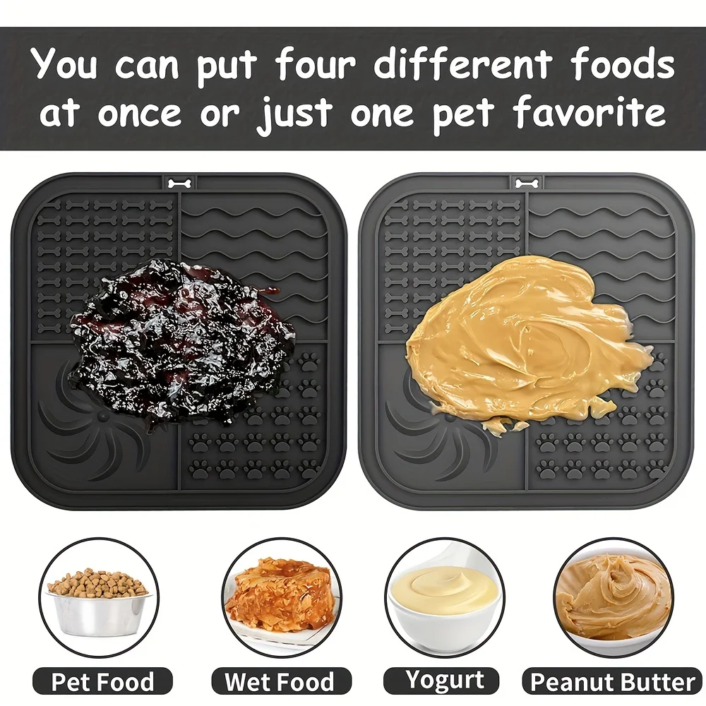 Silicone Slow Feeder Mat Pet Lick Pet Slow Food Plate Bathing Distraction Silicone Dog Sucker Food Training Dog Feeder Supplies