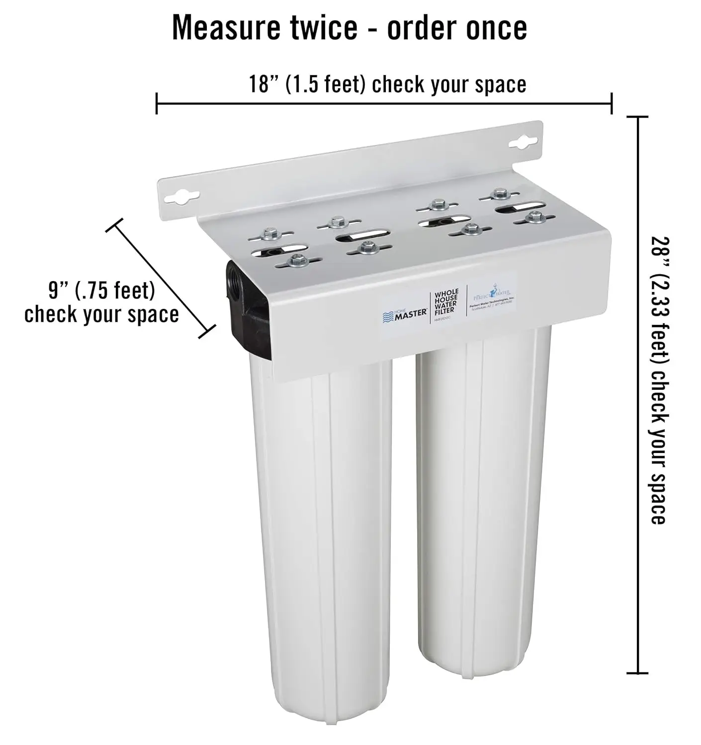 Water Filter, 4-layer sediment filter 25 to 1 micron, Radial Flow Carbon