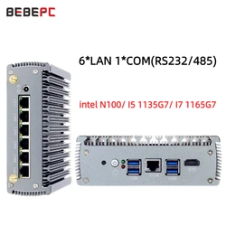 Intel i225V 6*2.5G LAN Mini PC N100 i5 1135G7 i7 1165G7 4C/8T RS232 RS485 GPIO HD PCIE Win10/Ubuntu pfSense Firewall Router
