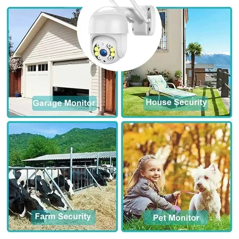 8MP 4K HD Wireless IP Camera Speed Dome Auto Tracking PTZ Camera Smart Home Outdoor Wireless WIFI Camera Surveillance Monitor