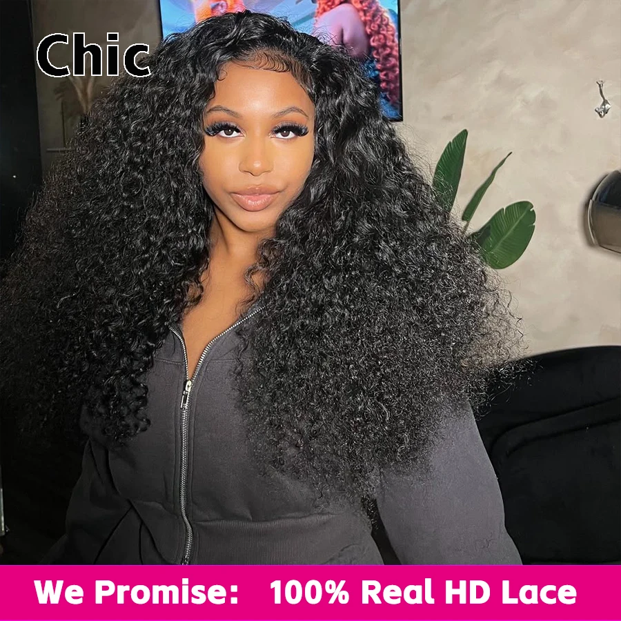 Ultra Thin 0.1mm Real HD 13x4 Lace Front Wigs 250% Density Glueless Lace Front Human Hair Wig Deep Curly 5x5 HD Lace Closure Wig