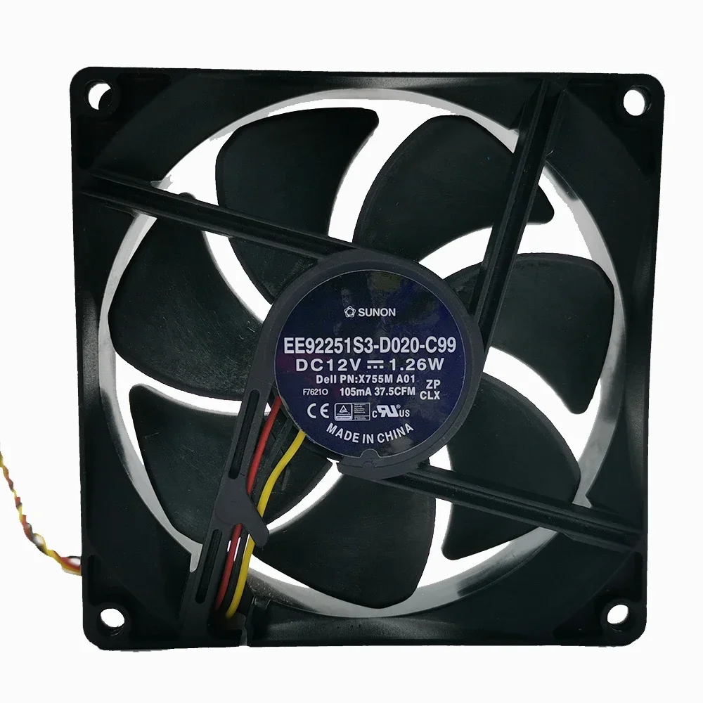 

+New 9cm for sunon 9225 DC12V EE92251S3-D020-C99 9025 90*90*25MM DC cooling fan EE92251S3