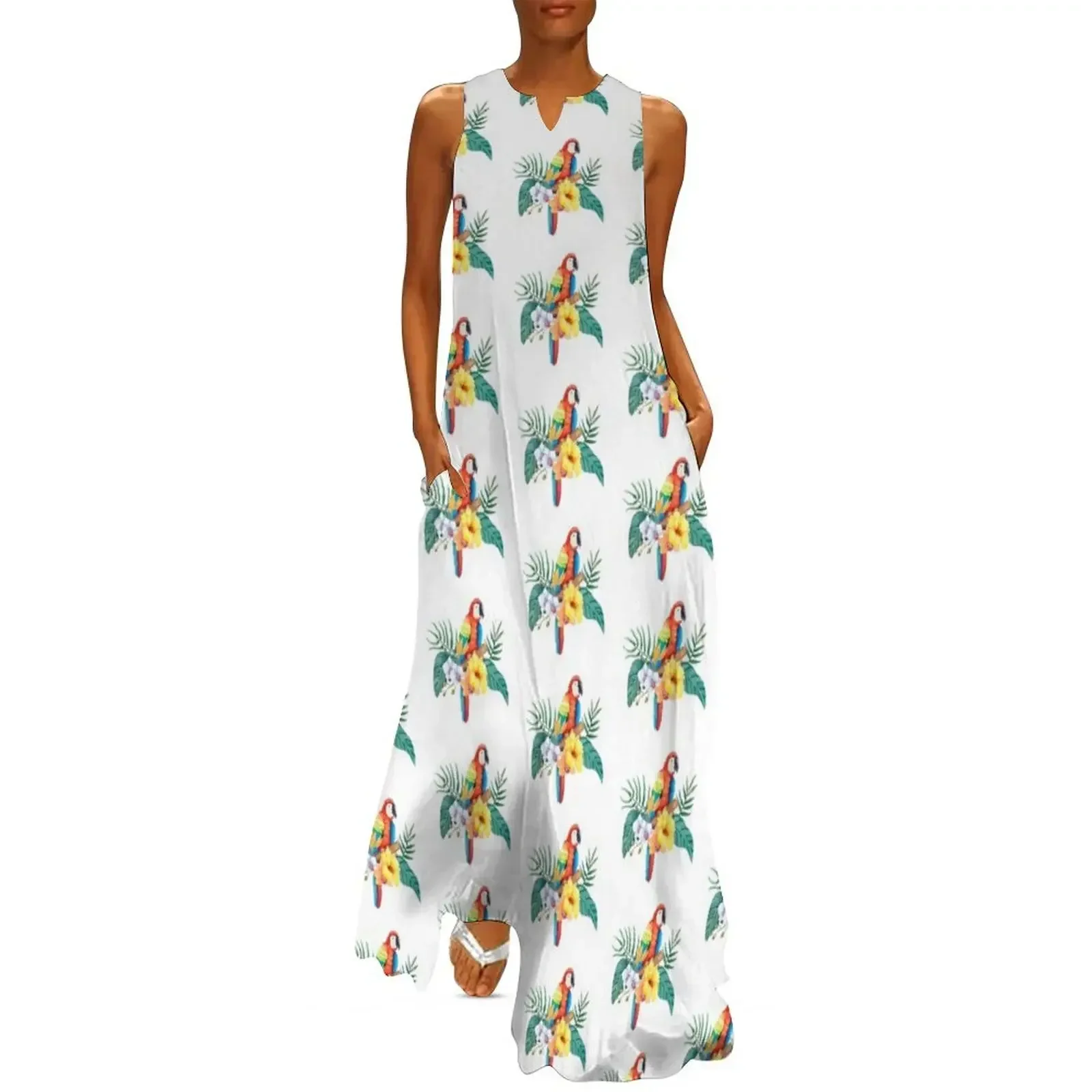 

Tropical Parrot Long Dress purple dress prom dress 2025 beach dresses beach
