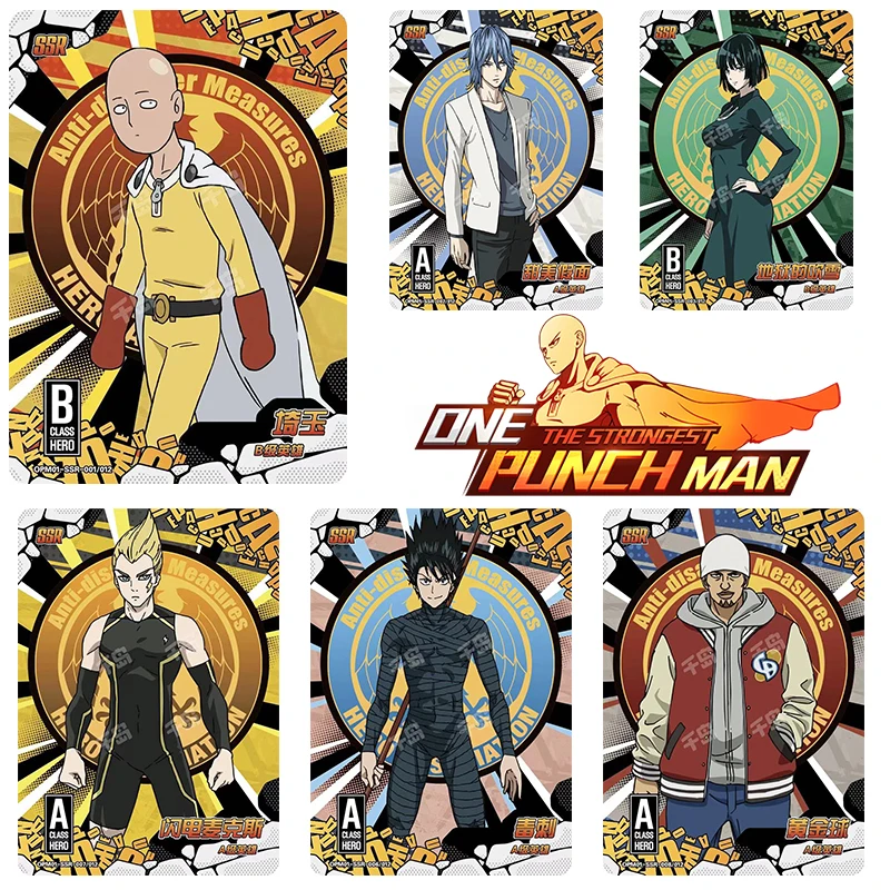 Kayou One Punch-Man Saitama Fubuki Lightning Max Anime Characters Rare Game Collection Flash Card Cartoon Toys Christmas Gift