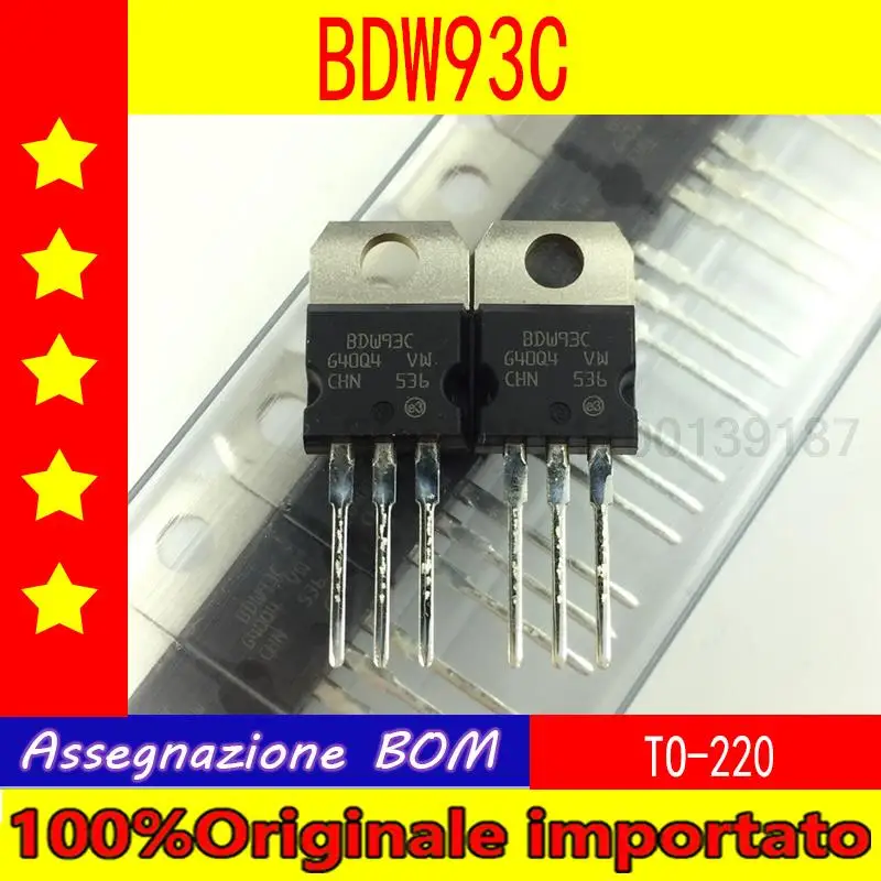 10pcs/lot  BDW93CFP BDW93C BDW93 BDW94CFP BDW94C BDW94 TO220 high power Darlington transistor 100V 12A