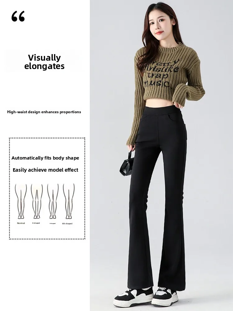 Bla Bell Bot اليوغا السراويل الشتاء Thiened Fce مريحة خفيفة الوزن السراويل الطويلة عالية الخصر طماق حجم كبير النساء