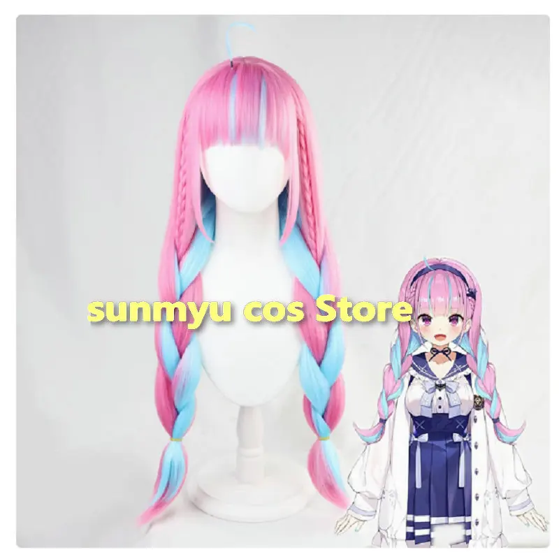 

VTuber YouTuber Hololive Minato Aqua Cosplay Wig Pink Blue braided hair
