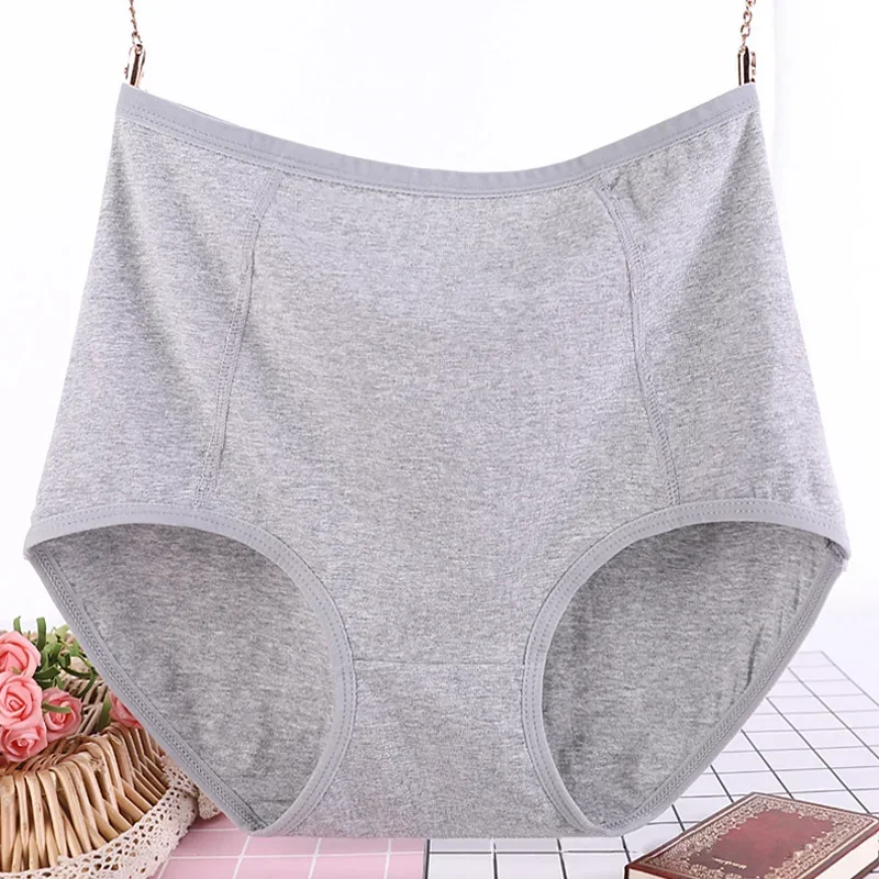 Cotton Seamless Panties Women Summer Breathable Underwear Plus Size Simple Solid High Waist Comfortable Briefs Ropa De Mujer