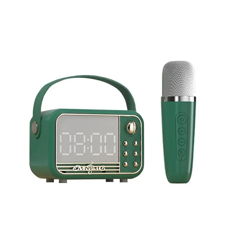 ABFU-Bluetooth Speaker With Microphone Speaker Support TF Card U Disk AUX 3D Sound Diffusion Type Alarm Clock Speaker