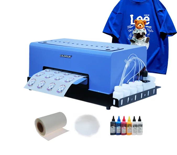 Hot Sale A3 Plus DTF Printer Support Roll Printing Suit for Win7 10 11 with One Set 100ml Ink T Shirt Printing Machine T-shirt