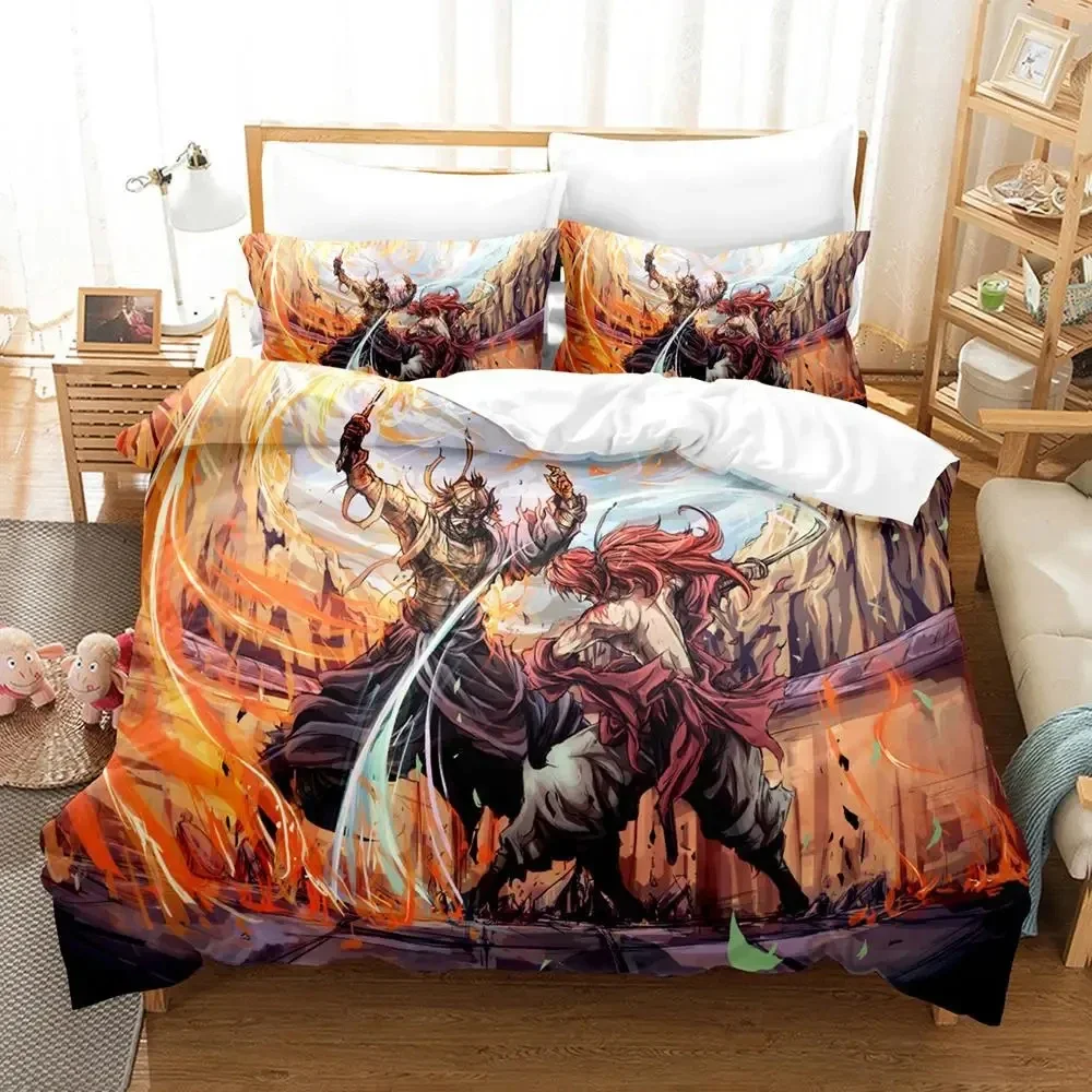 Fashion Anime Rurouni Kenshin Bedding Set Boys Girls Twin Queen Size Duvet Cover Pillowcase Bed Kids Adult Fashion Home Textiles