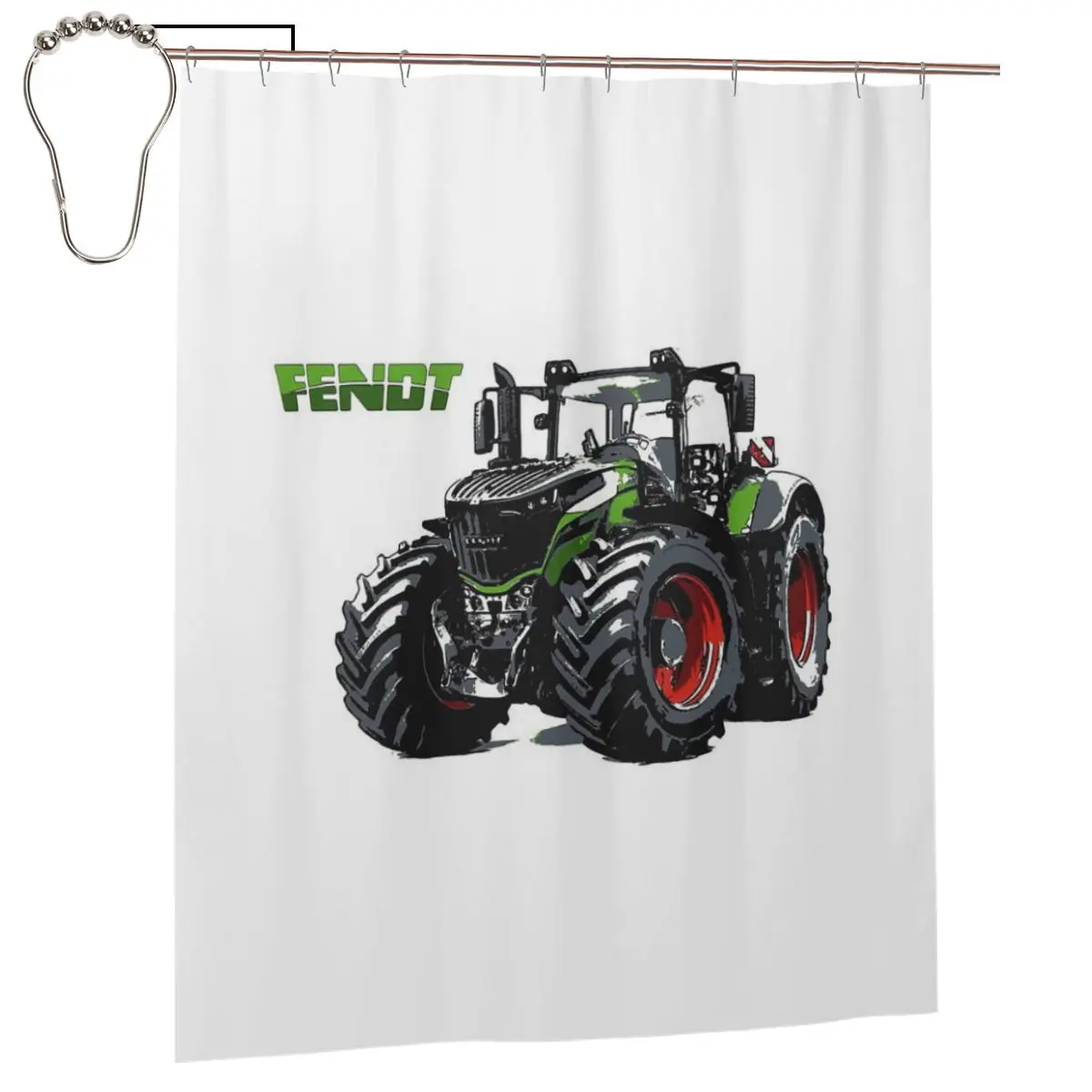 

Fendt Tractor Shower Curtain Bathroom Polyester Waterproof Bath Curtains with Hooks