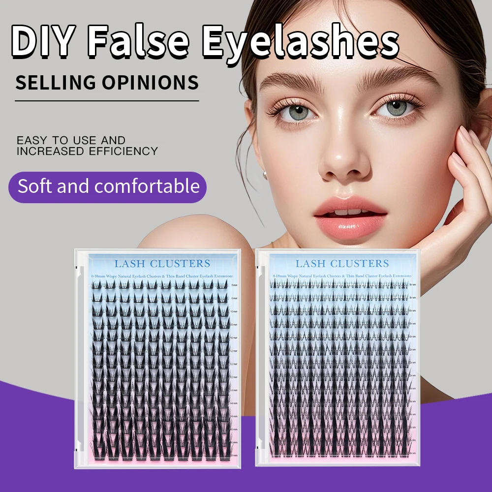 World Grafting Large Capacity Soft Natural Extension Cat Ear DIY Trilogy Thick Autumn Maple Leaf False Eyelashes