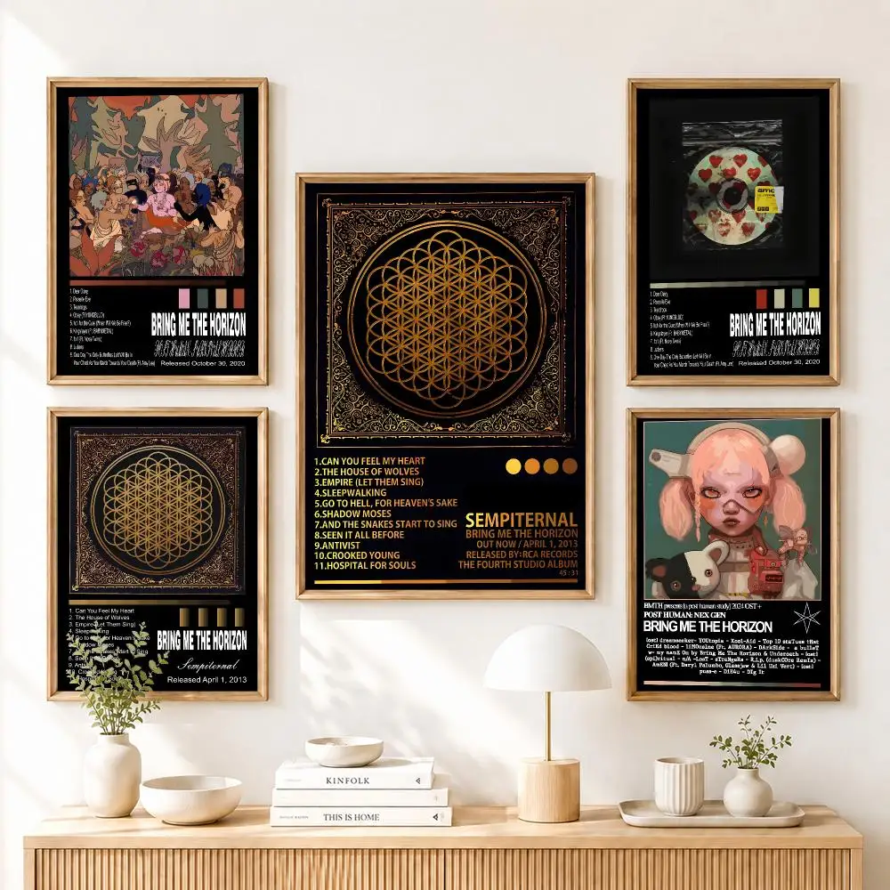 B-Bring Me The Horizon Poster Home Living Bed Room Bar Hallway Sticky Wall Art Printing Aesthetic Decor