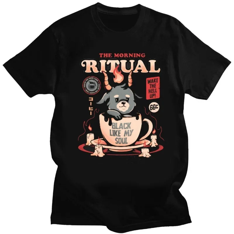 Satan Demon Graphic T Shirts Vintage Streetwear Men Women Harajuku Short Sleeve Cotton Oversized Versatile Fashion Unisex Tops