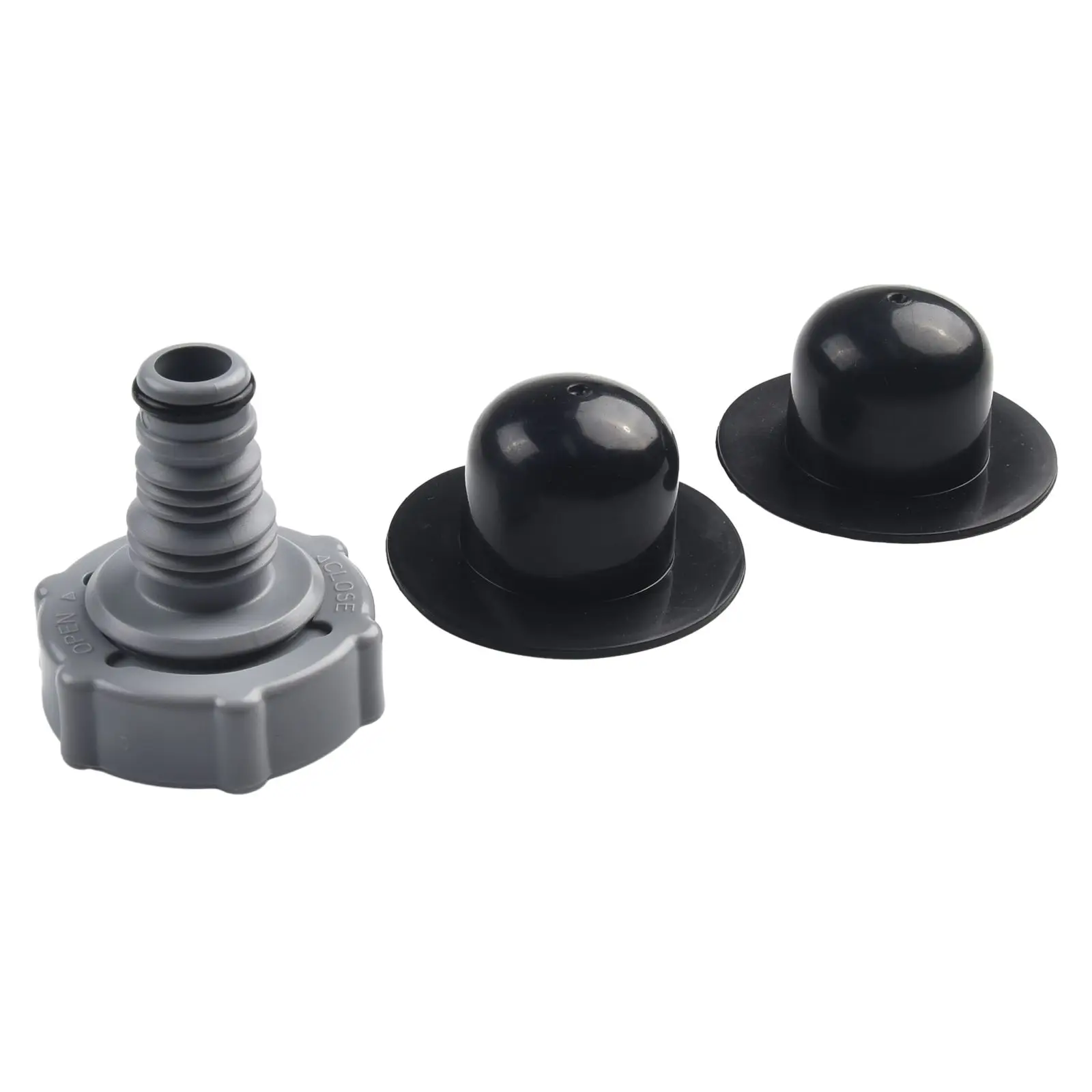 Pool Garden Outdoor Flush Valve Drain Valve For Draining Pool Hose Adapter 3pcs set Black Gray Plastic Pools Parts