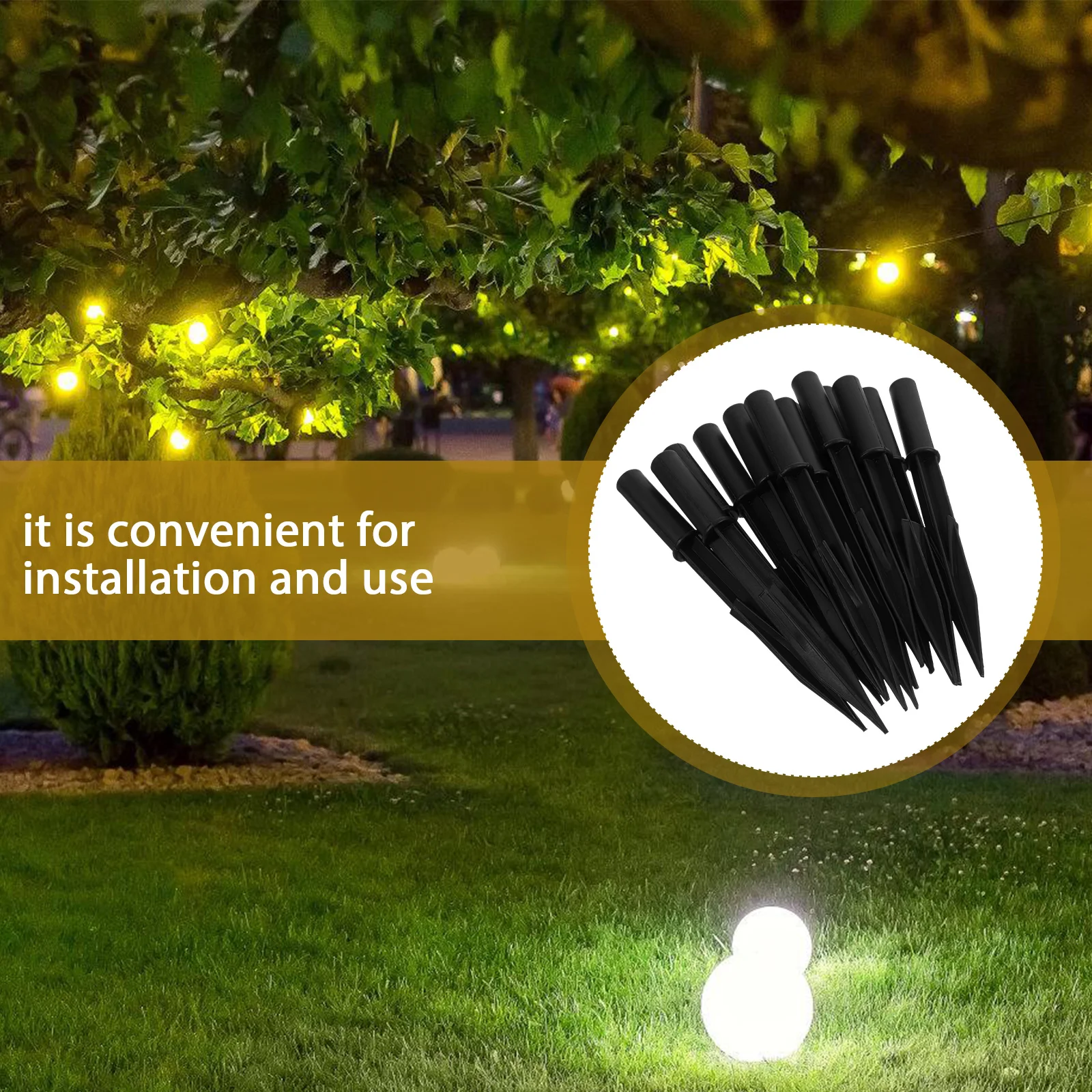 20 Pcs Solar Lamp Ground Pole Garden Stakes Plastic Light Parts Replacement for Candy Cane Outdoor