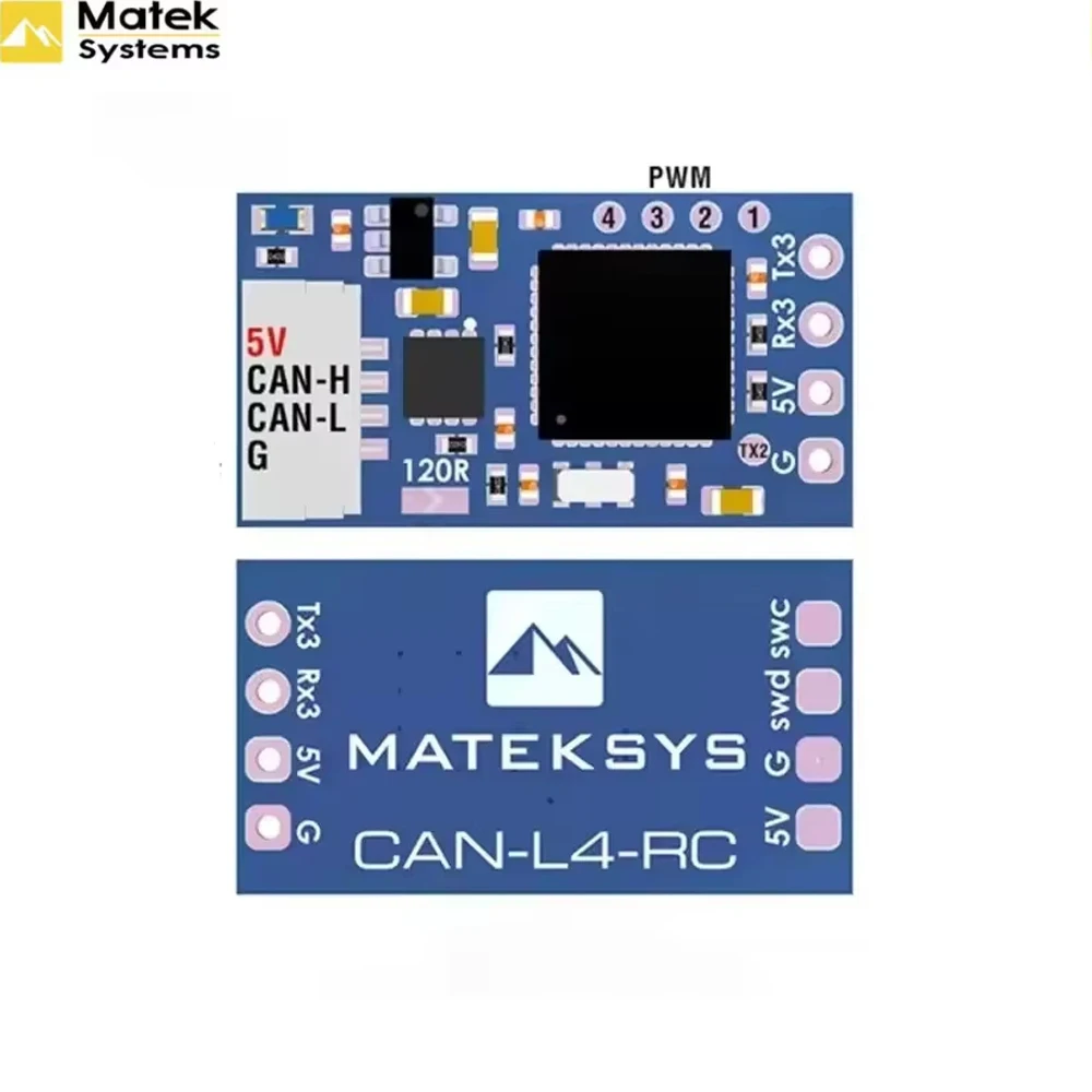 Mateksys CAN‑L4‑RC DroneCAN RC Input Adapter AP_Periph, Supports CRSF SBUS F.Port SRXL2 Receiver for ArduPilot VTOL Fixed‑wing
