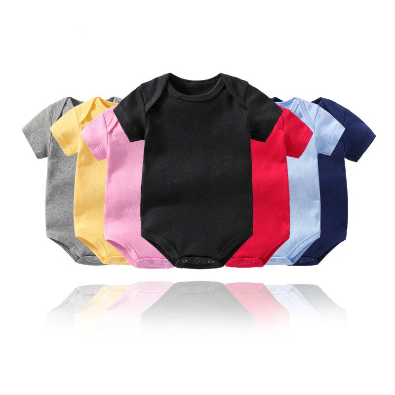 

Infant Jumpsuit Unisex 0-24months New Born One-Pieces Boy Clothes Pure Color Cotton Onesie Baby Girl Short Sleeves Rompers