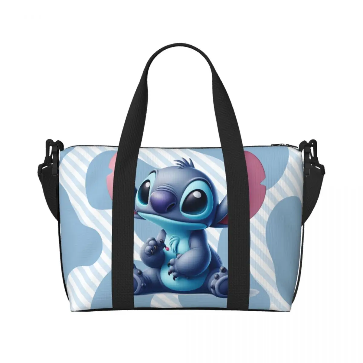 

Custom Funny Stitchs Adventure Anime Beach Tote Bag Women Extra Large Gym Carry On Travel Shopping Bags