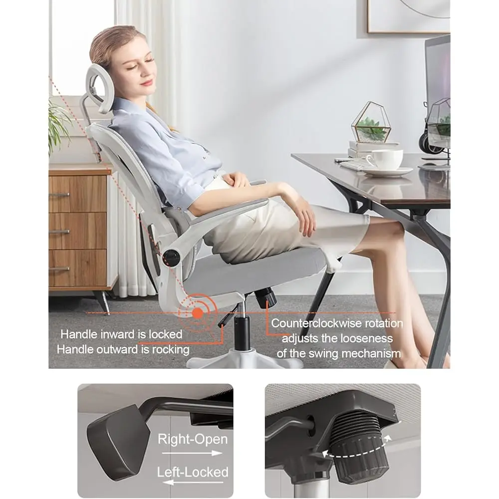 Office Chair Mesh Desk Chair, Ergonomic High-Ba Rolling Gaming Work Chairs With Wheels And Adjustable Headrests,Comfortable