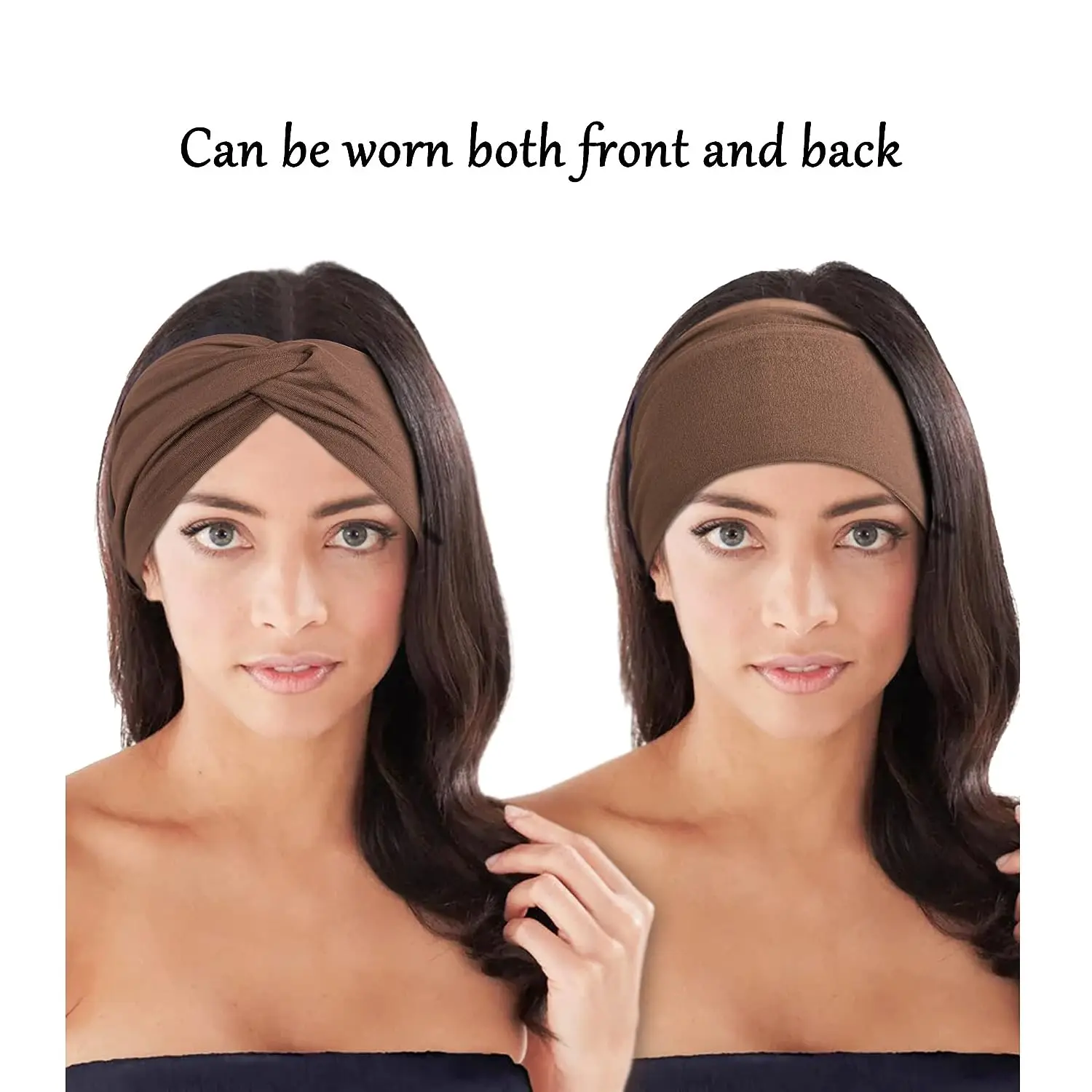 Breites elastisches Stirnband, Haarband, Pilates, Yoga, Fitness, Laufen, Radfahren, Schweißband, Turban, Make-up, Haarband, Make-up-Kopfbedeckung für Frauen – Detail 2