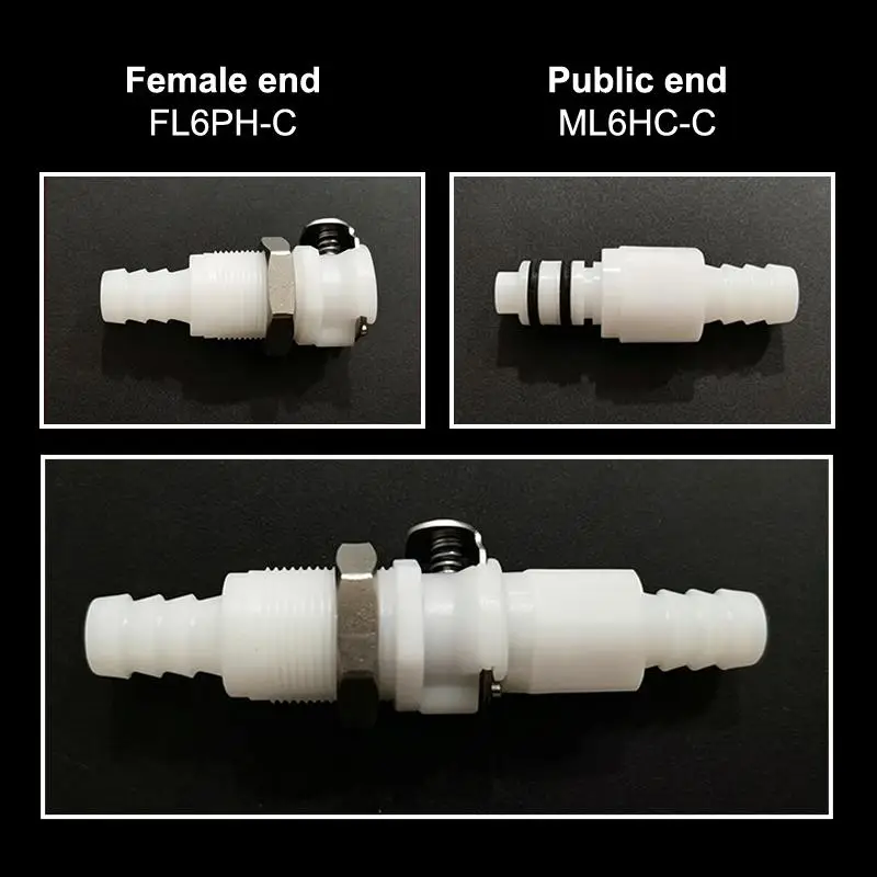 Quick Disconnect Hose Coupling Valved Shut-Off Joint 1/4