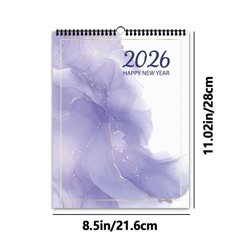 1 قطعة تقويم حائط 2026، سلسلة ألوان مائية بسيطة، خطة شهرية لمدة 12 شهرًا، هدية مثالية لأعياد الميلاد وعيد الميلاد ورأس السنة الجديدة #2