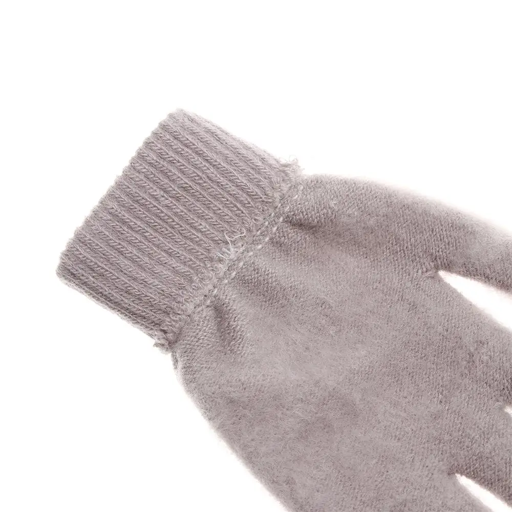 

Thermal Wrist Warmer Winter Warm Plush Lining Wool Knitted Full Fingered Gloves Mittens