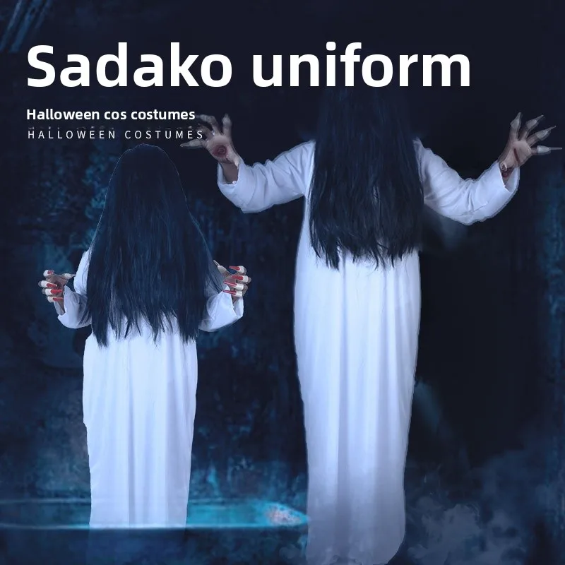 

Хэллоуин Косплей Белый Призрак Костюм Женский Зомби Призрак Невеста Страшный Дом с Привидениями Одежда Женская Моя