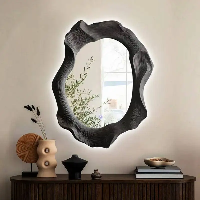 Led Defogger Mirror Decor Irregular Personalised Decorative Makeup Mirror Decor Art Compact Custom Espelhos Grandes Home Decor