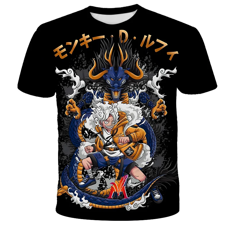 جديد الصيف تي شيرت الاطفال أنيمي قطعة واحدة لوفي الأولاد ملابس الاطفال الفتيان تي شيرت الاطفال الصيف قصيرة الأكمام بلايز كول تي شيرت